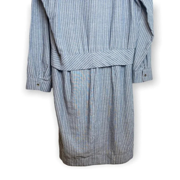 Heartloom Blue &  White Pinstripe Dress Front Waist Tie - Picture 4 of 9